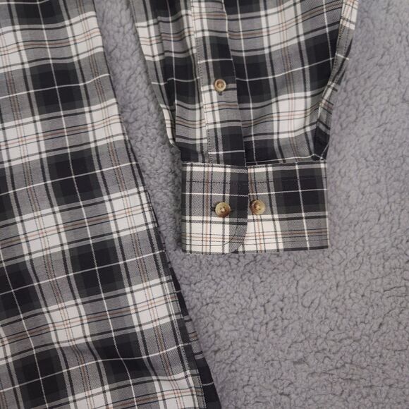 Jos A Bank Traveler Button Down Shirt Mens Large Olive Green Plaid Long Sleeve - Picture 4 of 15